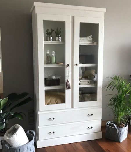 VITRINA DOBLE ALTURA 2 CAJONES